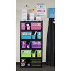 Teacher Created Resources Teal Confetti Large Plastic Storage Bin - 3 Pack-Multiple bins can be stacked for easy storage.