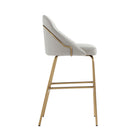Manhattan Comfort - Gracie tabouret de bar moderne 22" en similicuir rembourré - pierre et or - lot de 2-Hauteur du siège : 29,1 po