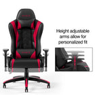 Emerge Vartan Bonded Leather Gaming Chair - Red-Comes with an additional head and lumbar pillow