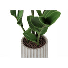 Monarch Specialties - Plante Artificielle - 20 po H - Zz - Mis En Pot - Touche Réelle - Feuilles Vertes - Pot De Ciment Gris-Aucun assemblage requis: dimensions du produit : 11 po L x 10 po L x 20 po H