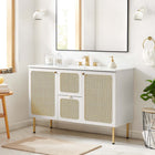 Modway Chaucer 48" Single Sink Bathroom Vanity - White-Metal Cabinet Knobs