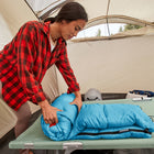 Coleman Flatlands 40 °F Sleeping Bag - Blue-Roll Control keeps the bag straight, making it easier to pack up