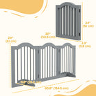 PawHut Freestanding Pet Gate with 2 Support Feet - Light Grey-Flexible panels which can be arranged in different ways 