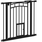 PawHut Pressure-Mounted Dog Gate Auto-Close for 29"-31.5" Wide - Black-Adjusts to fit openings between 29.1" - 31.5" (74-80 cm), for doorways, hallways and stair