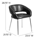Chaise contemporaine d’appoint/de réception/de salon-bar Fusion en cuir noir (CH-162731-BK-GG)-LeatherSoft est une combinaison de cuir et polyuréthane pour plus de douceur et de durabilité