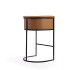 Manhattan Comfort - Cosmopolitan tabouret de bar moderne du milieu du siècle de 23,7" en similicuir camel et noir-Hauteur du siège : 29,5 po