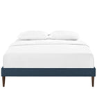 Modway Tessie Fabric Full Bed Frame with Squared Tapered Legs - Azure-Non-Marking Foot Glides