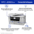 Brother - MFC-J6960DW Imprimante tout-en-un à jet d’encre couleur sans fil INKvestment avec impression au format 11 po x 17 po et écran tactile couleur de 3,5 po-Vitesses d’impression rapides. Doté de la technologie MAXIDRIVE, cet appareil offre des vitesses d’impression impressionnantes, jusqu’à 31 ppm en noir et blanc et jusqu’à 30 ppm en couleur.(8)