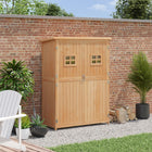 Outsunny - Abri de jardin en bois - 4 x 1,5 ft avec deux fenêtres - Bois naturel-Revêtement gris résistant à l’eau, protège contre les éléments extérieurs modérés  
