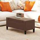 HOMCOM Storage Bench with Ottoman - Brown-Colour: Brown