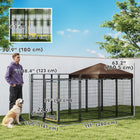 PawHut Outdoor Dog Kennel for Large and Medium Dogs - 9.3' L x 4.6' W x 5.3' - Black-Heavy-duty steel build 