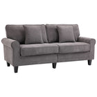 HOMCOM Modern 3-Seater Corduroy Sofa Couch with Rolled Armrests - Light Grey-Three-seater design is great for compact spaces and yet spacious enough for relaxing with family and friends   
