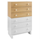 Modway Nolia 6-Drawer Color Block Dresser Chest - Oak White-Two-Tone Color Block Tall Chest