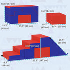 Qaba - Ensemble de jeu en mousse pour enfants à ramper et grimper - bleu foncé - ensemble de 2-Design polyvalent qui se transforme facilement en toboggan, table ou chaise 