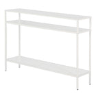Hudson&Canal - Console Ricardo 42" avec étagères en métal - Blanc mat-Le dessus a une capacité de poids de 50 lb, les étagères peuvent supporter 25 lb