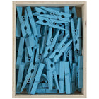 JAM Paper - Pinces à linge en bois - taille moyenne - 2 -8 cm - bleues - 50 pinces à linge par paquet-Ces petites épingles à vêtements sont fabriquées à partir de bois de haute qualité, ont une finition lisse et s'ouvrent lorsqu'elles sont pincées.
