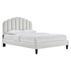 Modway Daisy Performance Velvet Full Platform Bed - Light Grey-Vintage Modern Full Bed
