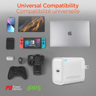 HyperGear 30W USB-C PD Wall Charger Hub with LED - White-Ultra-Compact and Lightweight
