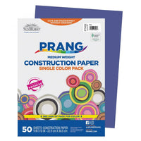Prang Construction Paper - Blue - 9" x 12" - 50 Sheets-Heavyweight groundwood construction paper