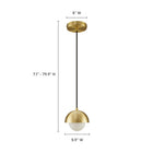 Modway Eclipse Globe Pendant Light - Brass-Assembly Required