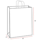 Eddie's 100% Recycled Kraft Shopper Paper Bag - 16" L x 6" W x 19" - Black - 100 Pack-Black