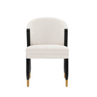 Manhattan Comfort - Chaise de salle à manger moderne Ola 54,5 cm en chenille crème-Chaise de salle à manger moderne pour salle à manger et usage de chaise de travail