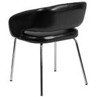 Flash Furniture Fusion Series Contemporary Leather Side Reception Chair - Black-CA117 Fire Retardant Foam