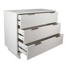 Manhattan Comfort Granville 37.8" Modern Dresser - White-Featuring 25mm of Board Thickness Made of High Quality Solid Wood and Solid Wood Ribbed Drawer Front.