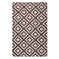 Modway Alika Abstract Diamond Trellis Area Rug - 5 ft W x 8 ft L - Ivory/Brown-Abstract Diamond Trellis Area Rug
