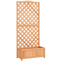 Outsunny Raised Garden Bed with Trellis for Vine Climbing - 30" x 14" x 67"-Plenty of room for plants like vegetables, flowers, and herbs 
