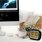 Marathon Atomic Alarm Clock With Auto-Night Light - Temperature & Date - Black (CL030051BK)-Choose between AST, CST, EST, MST, NST & PST with option to turn on or off Daylight Savings Time