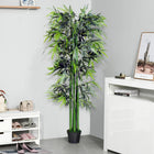 Outsunny - Arbre de bambou artificiel 6 pi en pot pour décoration intérieure - vert-Un pot de pépinière stable offre une base solide 