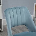 Vinsetto Armless Swivel Computer Desk Chair - Sky Blue-Adjustable seat height to fit your desk and sitting style