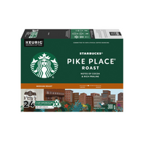 Starbucks Pike Place Roast Coffee K-Cup Pods - Medium - 24 Pack-Pike Place blends subtle flavours of cocoa and toasted nuts for a delicious cup of coffee