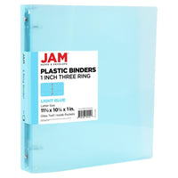 JAM Paper - Classeur en plastique de 2 -5 cm - bleu clair - 3 anneaux-Couleur : Bleu bébé | Soyez élégant et organisé avec des classeurs colourés.