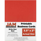JAM Paper Printable Business Cards - 3-1/2" x 2" - Red - 100 Pack-Color: Red