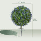 HOMCOM Artificial Faux Lavender Plants - Purple - 2 Pack-UV protection material shields from sun damage 
