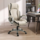 Vinsetto - Fauteuil de bureau exécutif en cuir PU avec roulettes pivotantes - ergonomique-La rotation à 360 degrés facilite les mouvements et les échanges avec vos collègues
