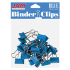 JAM Paper Colourful Binder Clips - Small - 3/4" - Blue - 25 Pack-Colour: Blue | Made of tempered steel for an extra strong hold