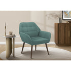 Monarch Specialties - Chaise d'Appoint Contemporain Rembourré 31"H, Pieds en Métal Couleur Noyer - Tissu Turquoise-Conçu avec un cadre solide en bois d'ingénierie et des pieds en métal couleur noyer, ce fauteuil haut de 29 pouces offre une construction robuste et des performances durables pour un usage quotidien.