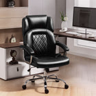 HOMCOM Big and Tall Desk Chair with Spring Cushion - 400 lbs Capacity-High-back design and built-in headrest provide full support