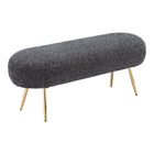 Zuo Creek Bench - Glitter Black-Seats up to 2