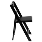 Flash Furniture HERCULES Series Black Wood Folding Chair with Vinyl Padded Seat-Black Vinyl Padded Upholstered Seat