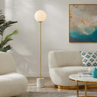 Modway Logic Terrazzo Floor Lamp - White-Opaque Glass Shade