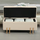HOMCOM Flip-Top Bedroom Storage Ottoman Bench with 18.5 Gallons - Beige-Elegant design fits seamlessly in living rooms, entryways, or bedrooms