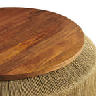Modway Maris Seagrass and Wood Coffee Table - Walnut Natural-Fully Assembled