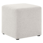 Modway - Callum Tissu carré tissé en bruyère de 17" Rembourré Ottoman - Ivoire à tissage de bruyère-Tissu tissé en bruyère tissé