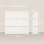 HOMCOM 4 Panel Freestanding Room Divider with Shelves for Indoor Bedroom Office - White-Wicker effect, in a neutral colour
