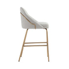 Manhattan Comfort - Gracie tabouret de comptoir moderne de 22" en similicuir rembourré - pierre et or - lot de 3-Hauteur du siège : 26 po