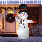 HOMCOM Lit Inflatable Waving Snowman Christmas Yard Decoration-Deflates for easy storage (when you're not dazzling your neighbours) 